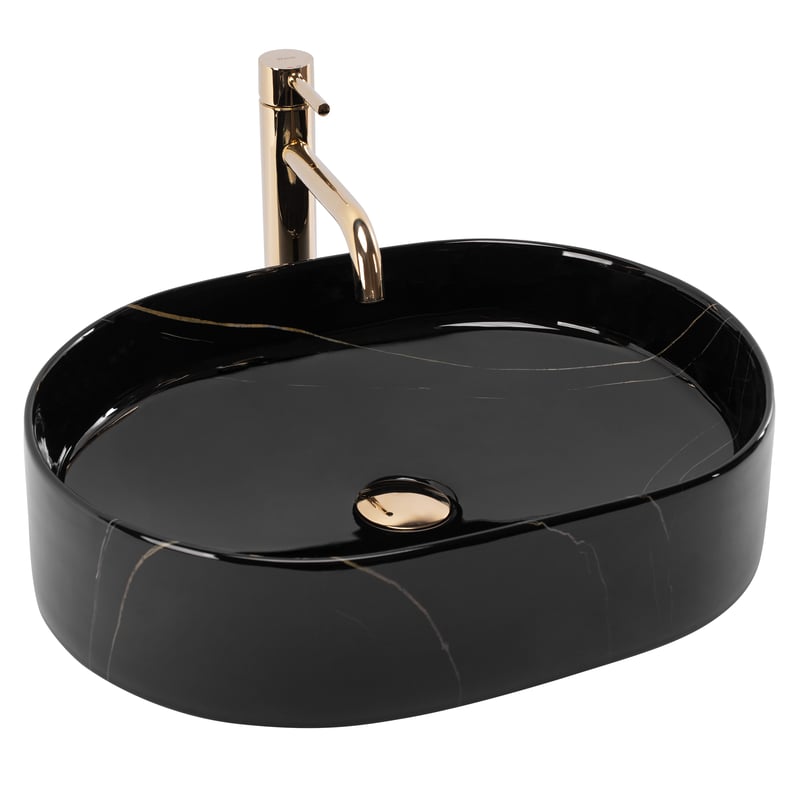 Umywalka nablatowa Rea Nadia 50 Black Stone