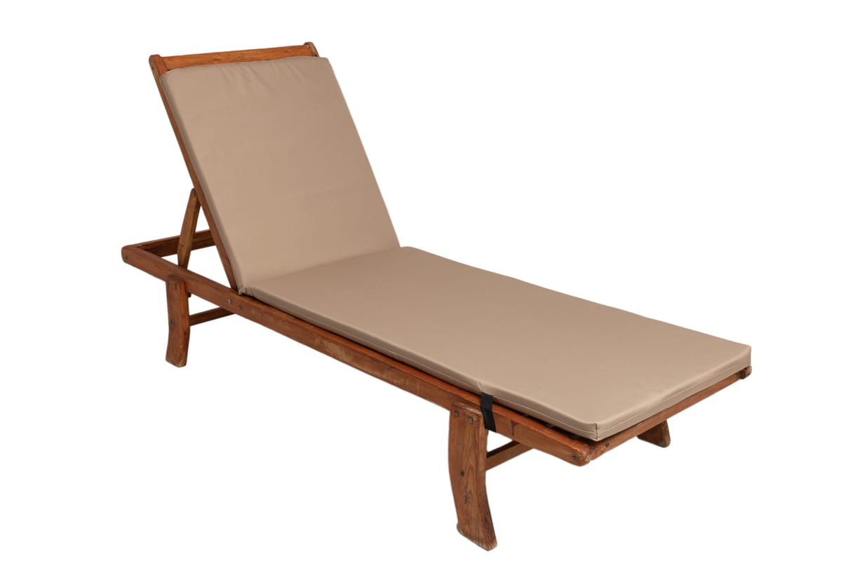Poduszka na leżak 190x60cm Beżowa gruba poduszka na lezak patio poduszka na leżak drewniany