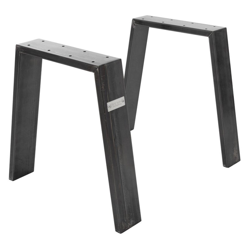 ML-Design zestaw 2 nóg stolowych loft 44x42 cm metalowe industrialne U-kształtne profil 8x2 cm metalowy stelaż wzornictwo przemysłowe podstawa mebli