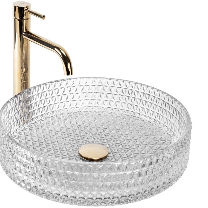 Umywalka nablatowa Rea Cristal Transparent 39