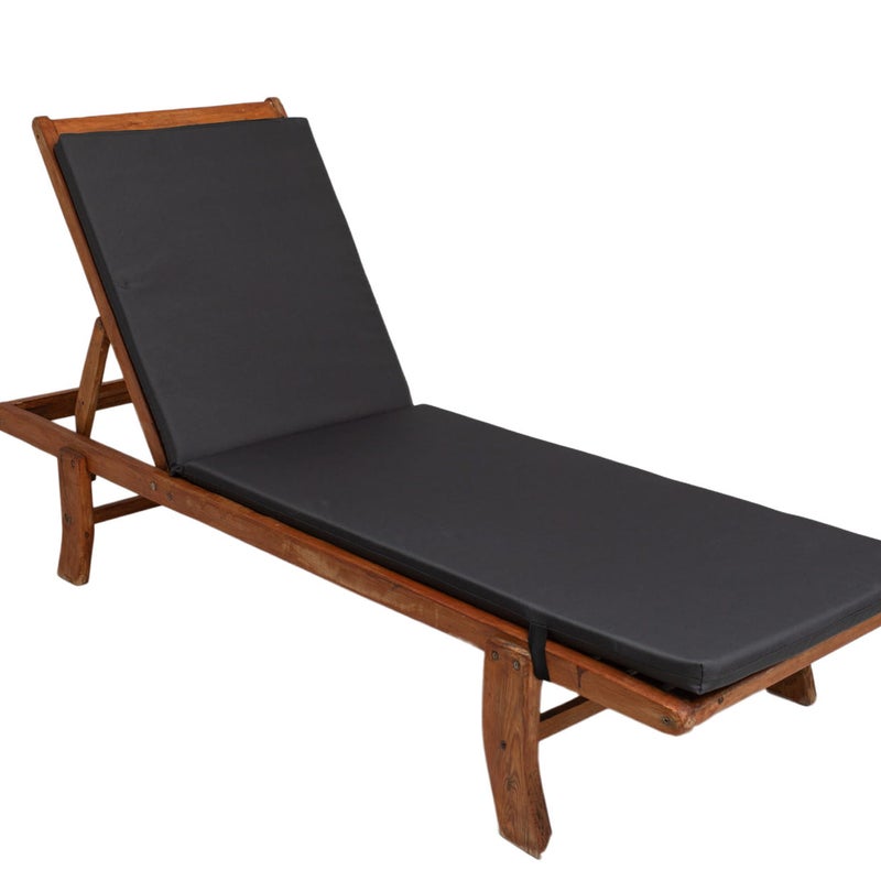 Poduszka na leżak 190x60cm Antracytowa gruba poduszka na lezak patio poduszka na leżak drewniany