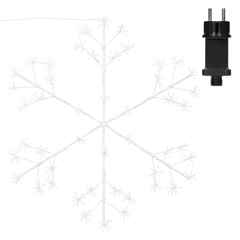 ECD Germany LED Sniezynka z 384 cieple biale diody LED, 120 cm, dekoracyjne wiszace swiatla swiateczne do wewnatrz / na zewnatrz, IP44 wodoodporny,