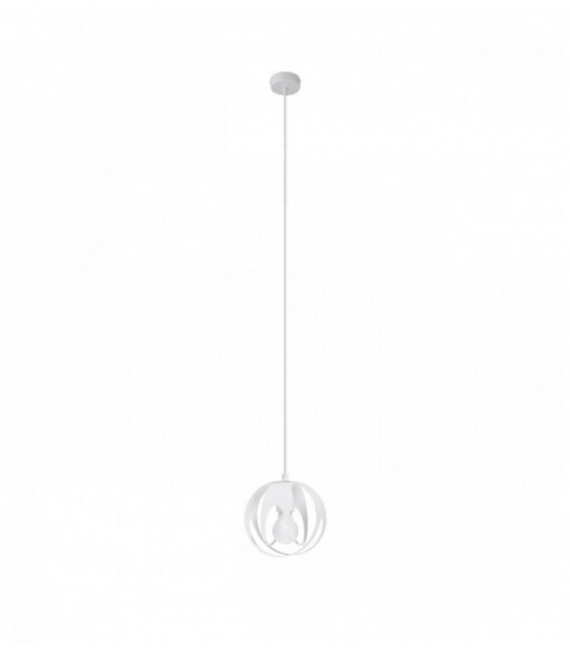 Lampa wisząca TULOS 1 biała, nowoczesna - 16x16x125cm Sollux