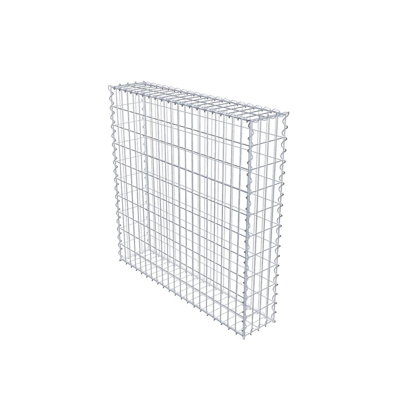 Gabion 100 cm x 100 cm x 20 cm (dł. x wys. x gł.), rozmiar oczek 5 cm x 10 cm, spirala
