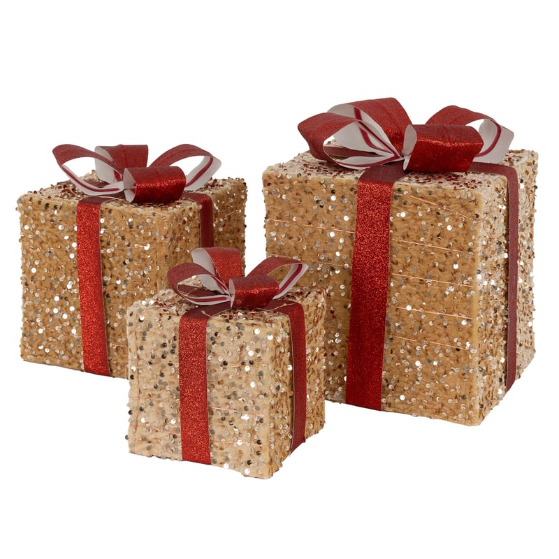 3szt Deco Christmas Gifts LED Boxes Swiateczna dekoracja z podswietlanym zegarem