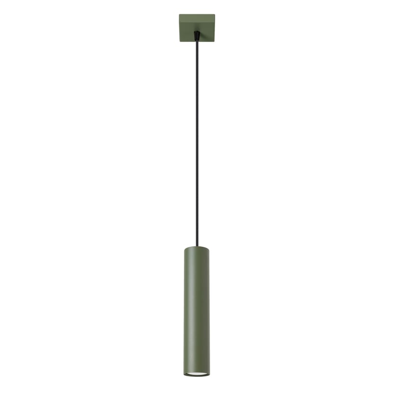 Lampa wisząca LAGOS 1 oliwkowa zieleń, strych - 8x8x118cm Sollux