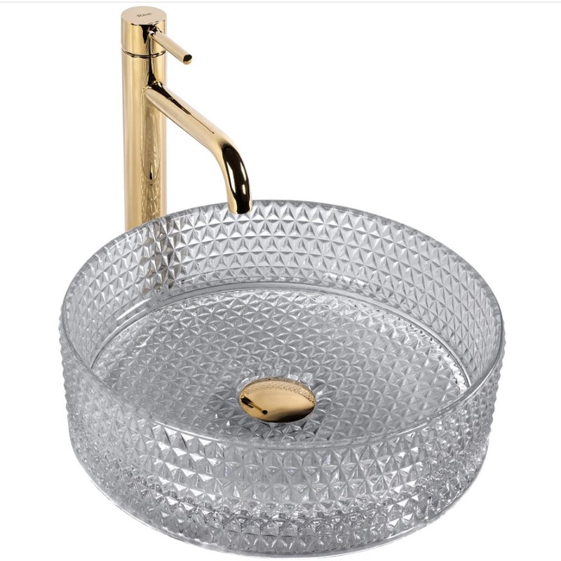 Umywalka nablatowa Rea Cristal Grey 39