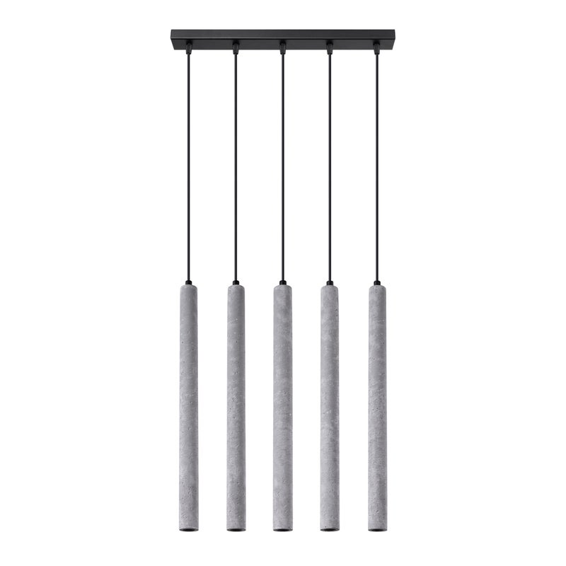 Lampa wisząca PASTELO 5L beton, nowoczesna - 45x5x110cm Sollux