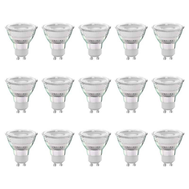 LEXMAN - Zestaw 15 żarówek LED GU10 - 850LM - 7,4 W, co odpowiada 86 W - Ø 50 mm - 4000 K - Naturalna biel