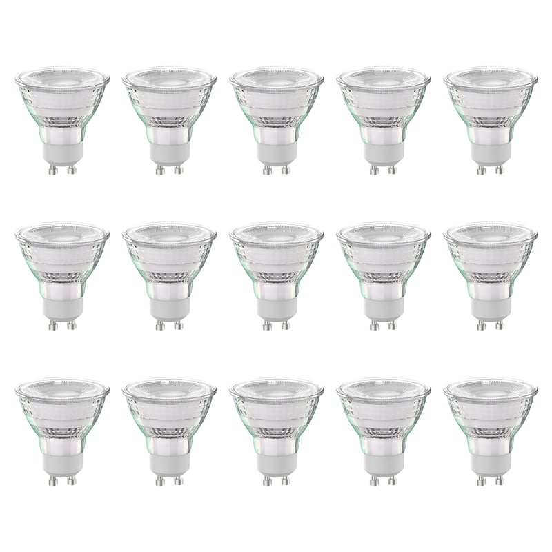 LEXMAN - Zestaw 15 żarówek LED GU10 - 850LM - 7,4 W, co odpowiada 86 W - Ø 50 mm - 6500 K - Zimna biel