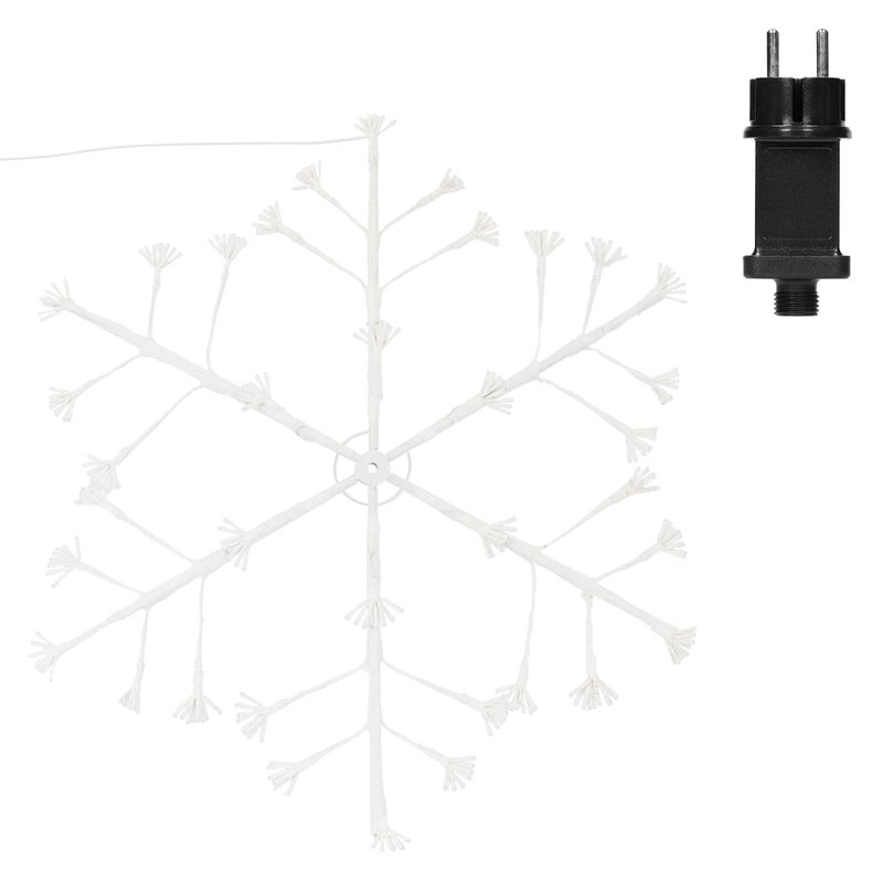 ECD Germany LED Platek sniegu z 288 cieplymi bialymi diodami LED, 87cm, dekoracyjne wiszace lampy swiateczne do wewnatrz / na zewnatrz, IP44