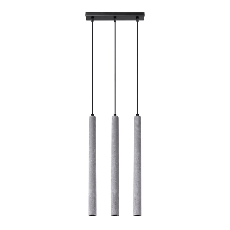 Lampa wisząca PASTELO 3L beton, nowoczesna - 30x3.5x110cm Sollux