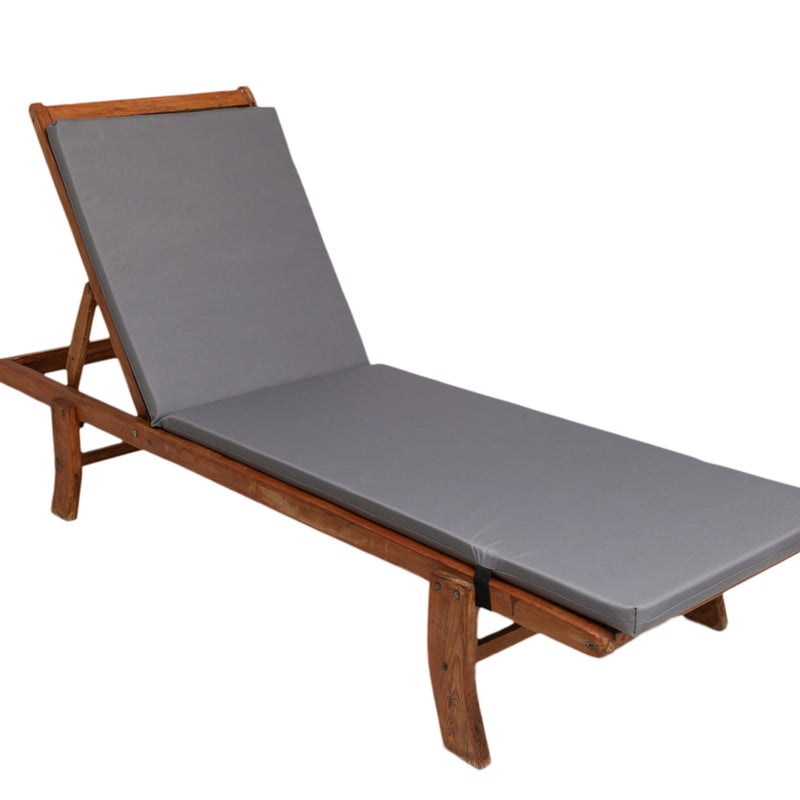 Poduszka na leżak 190x60cm Szara gruba poduszka na lezak patio poduszka na leżak drewniany