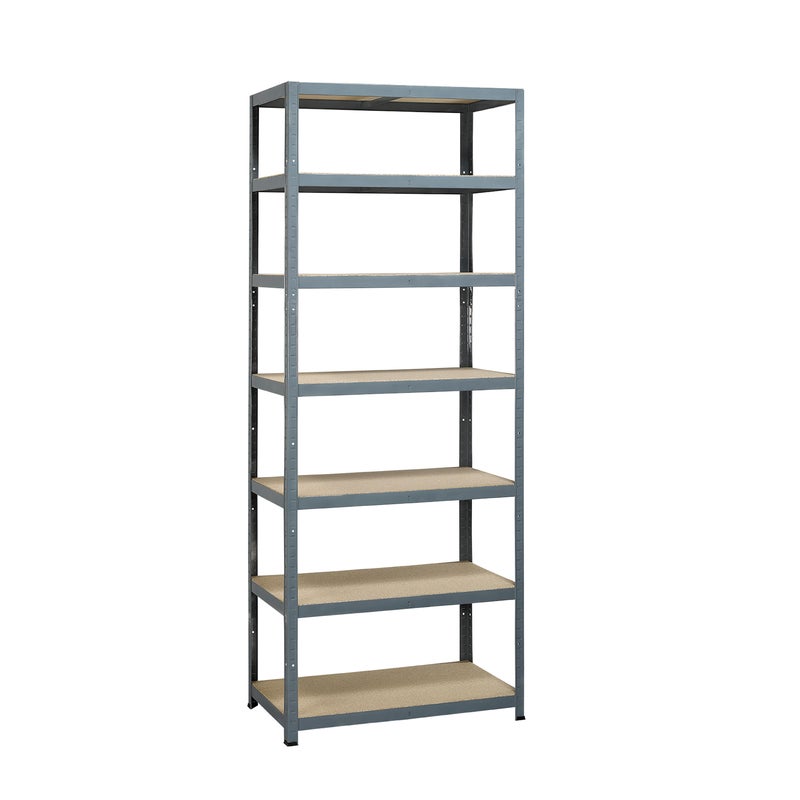 STRONG TOWER 7-półkowy regał garażowy ze stali ocynkowanej - szary - szer. 90xwys. 222xgł. 45 cm - AVASCO
