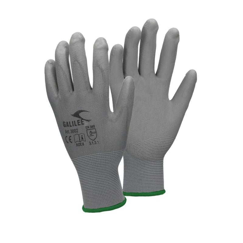 ECD Germany 4 pary rekawic roboczych z powloka PU - rozmiar 11-XXL - szare - rekawice mechaniczne rekawice montazowe rekawice ochronne rekawice