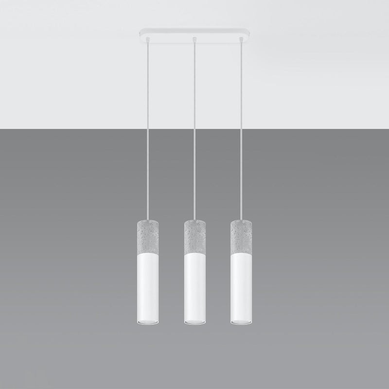 Lampa wisząca BORGIO 3L biała, nowoczesna - 45x6x90cm Sollux