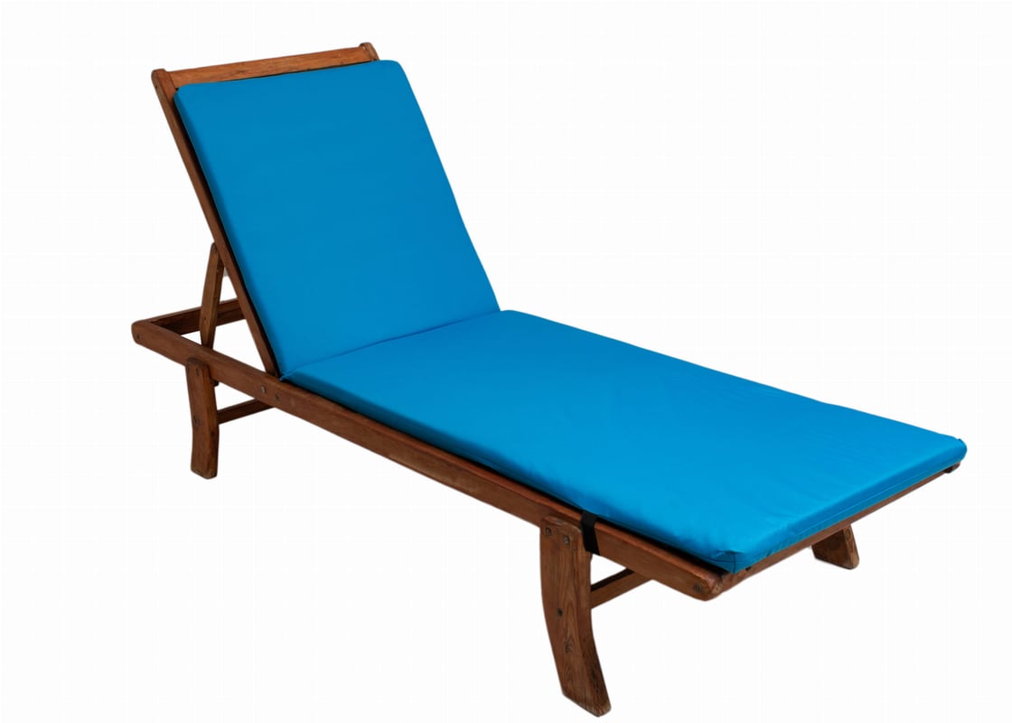 Poduszka na leżak 190x60cm Niebieska gruba poduszka na lezak patio poduszka na leżak drewniany