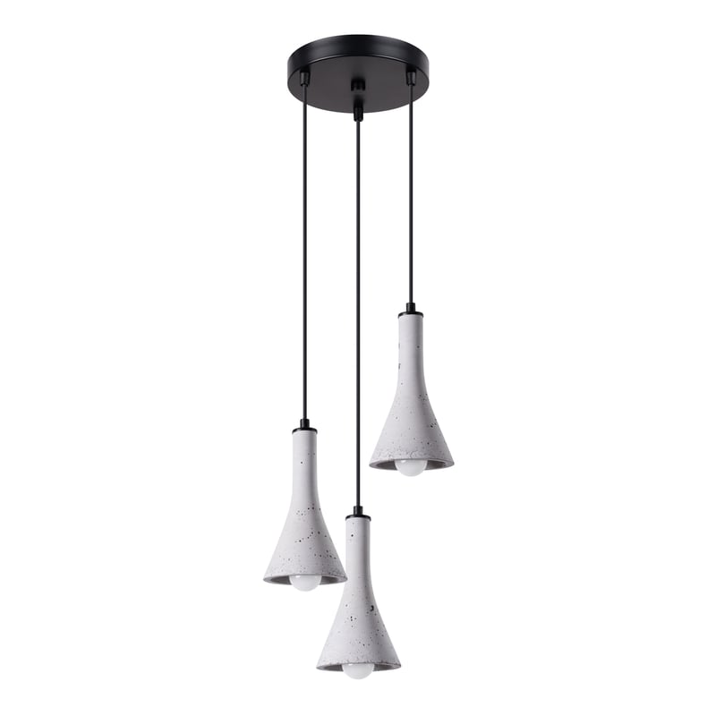 Lampa wisząca REA 3P beton, nowoczesna - 27x27x115cm Sollux