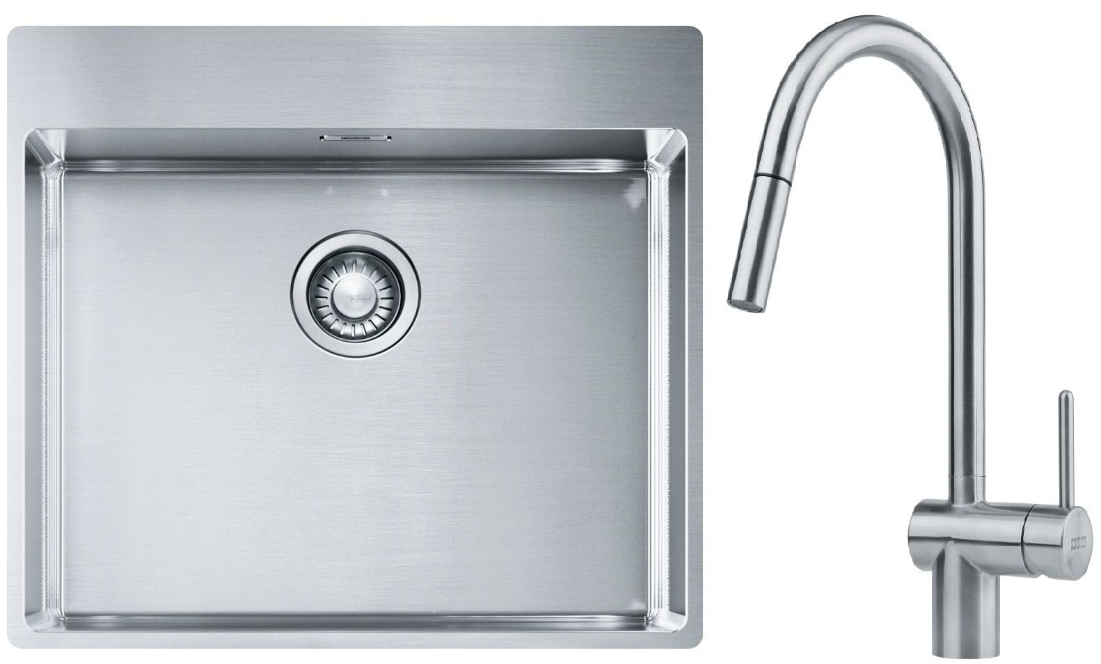 Franke Box BXX 210-54 TL zlewozmywak 57x51 cm stalowy z baterią kuchenną Leda Neo stal szlachetna (1270369295, 1150590047) - Wysyłka w 24h