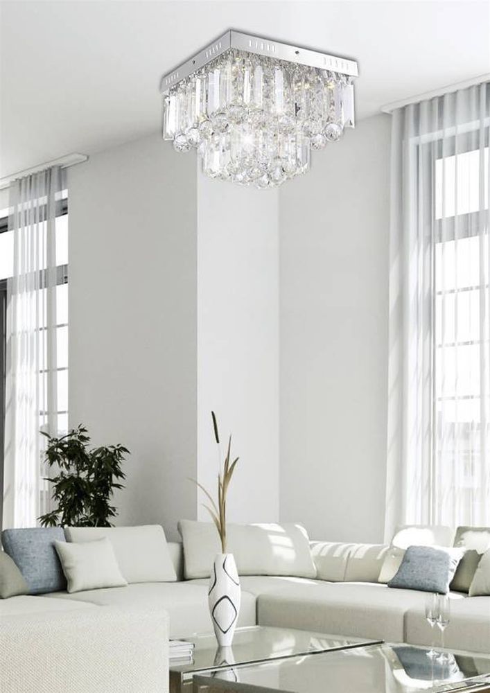 Candellux Carmina lampa podsufitowa 18W LED chrom/kryształ 98-44716