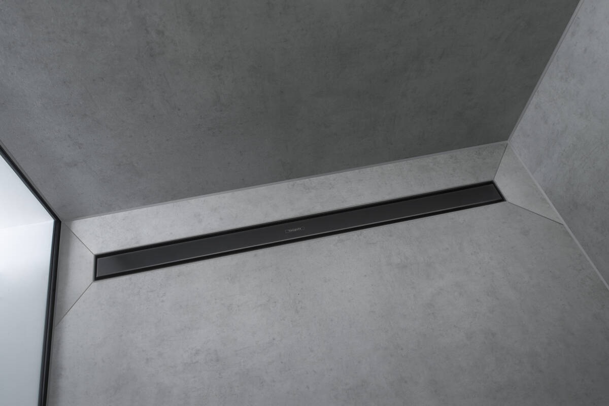 Hansgrohe Raindrain Match element zewnętrzny odpływu 80 cm liniowy czarny mat 56038670