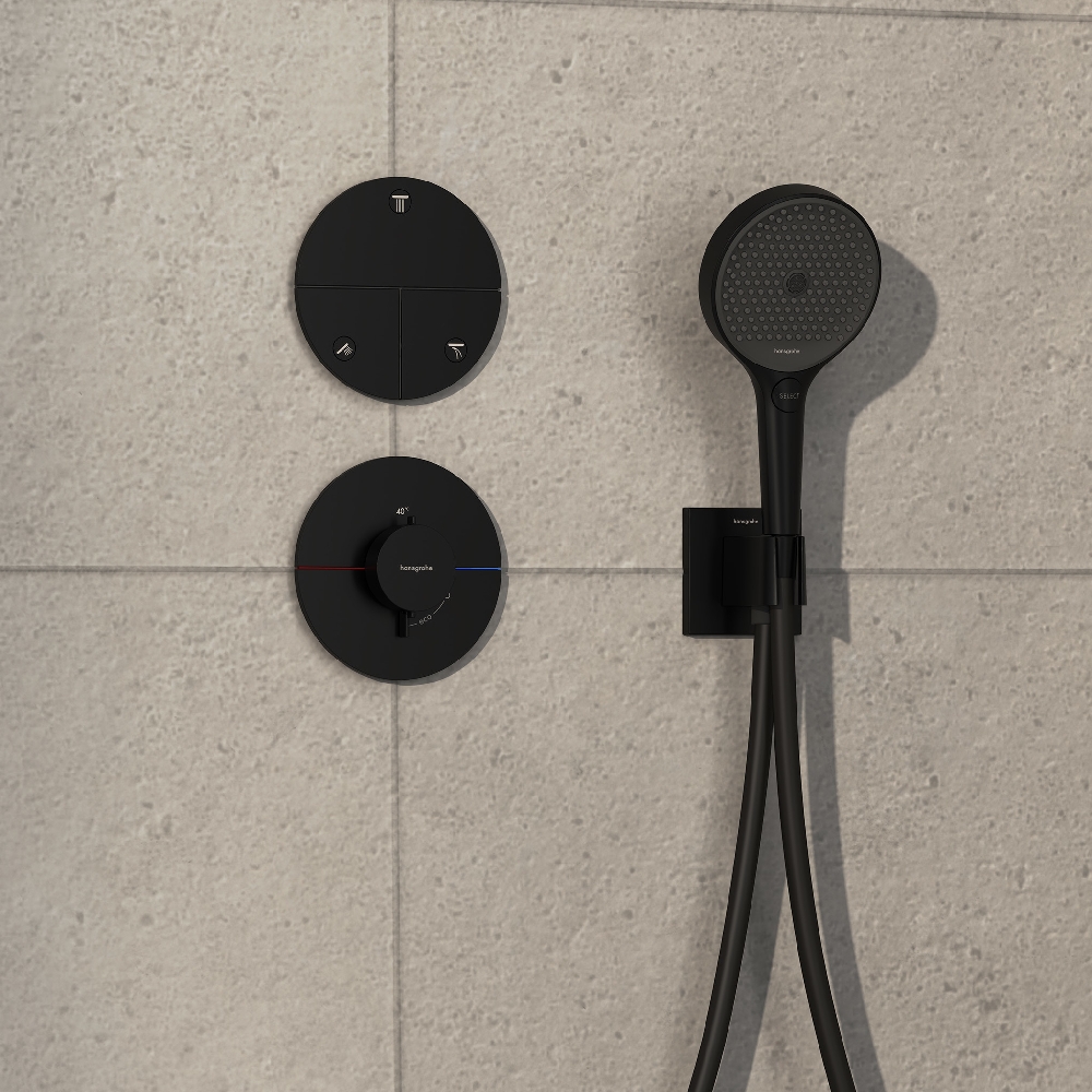 Hansgrohe ShowerSelect Comfort S zawór podtynkowy trójdrożny czarny mat 15558670
