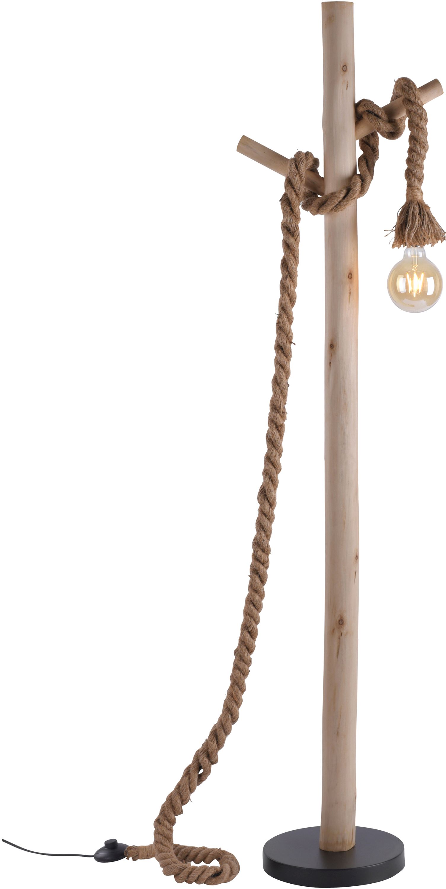 Just Light Rope lampa stojąca 1x40W czarny/brązowy/drewno 15484-18