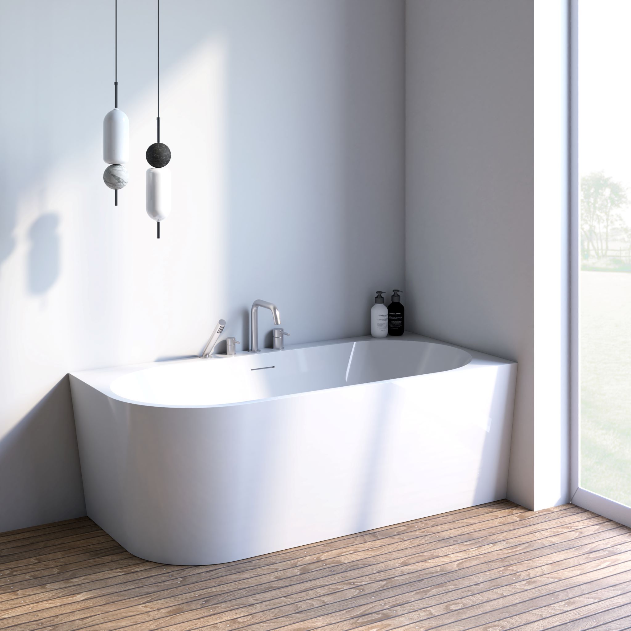 Oltens Hulda wanna narożna 170x80 cm prostokątna biała 11004000 - Wysyłka w 24h