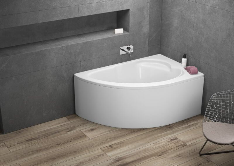 Polimat Standard wanna narożna 130x85 cm prawa biała 00343