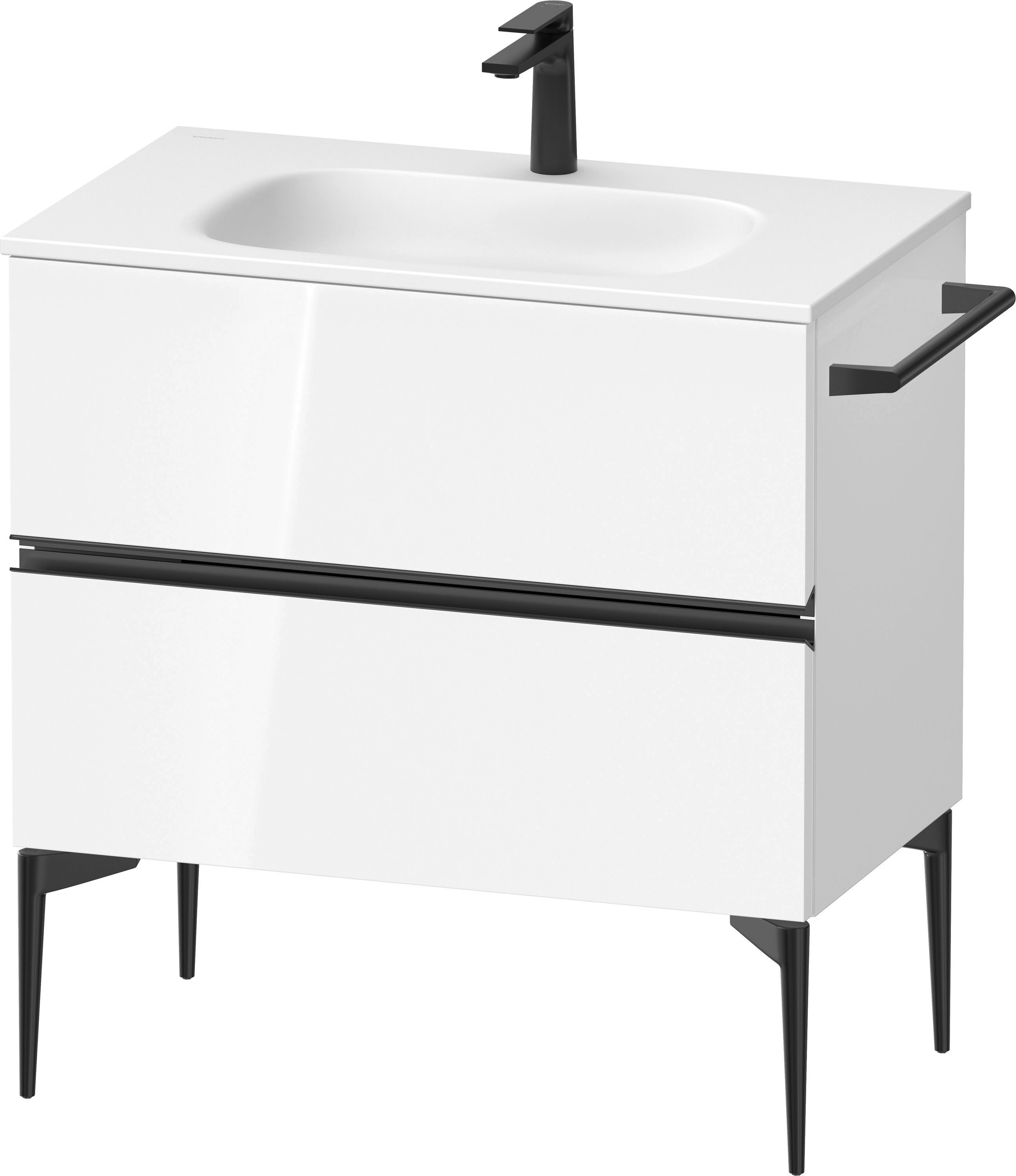 Duravit Sivida szafka 81x47,7x59,2 cm podumywalkowa wisząca biała-czarna SV46510BD220000