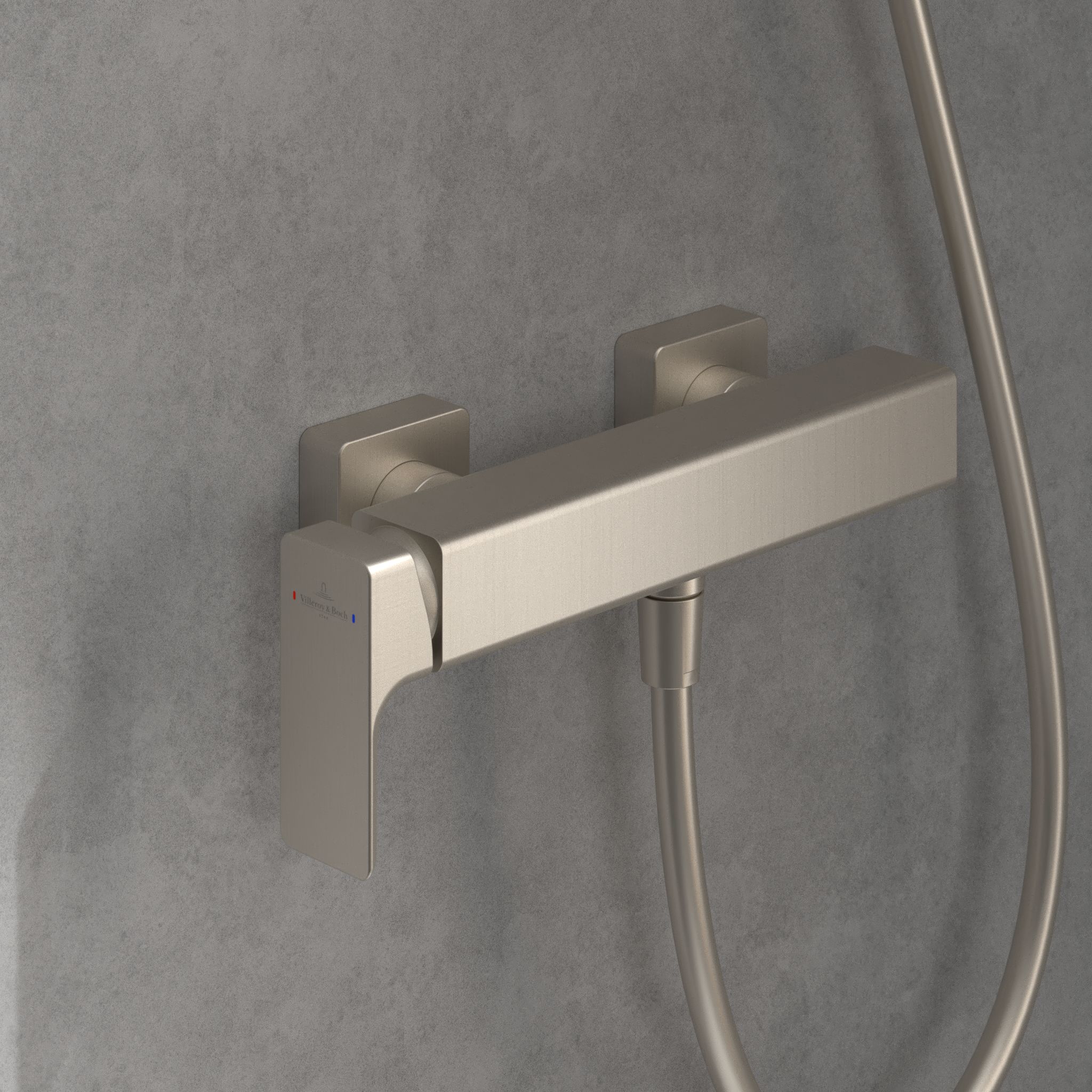 Villeroy & Boch Subway 3.0 bateria prysznicowa ścienna nikiel szczotkowany TVS11200100064