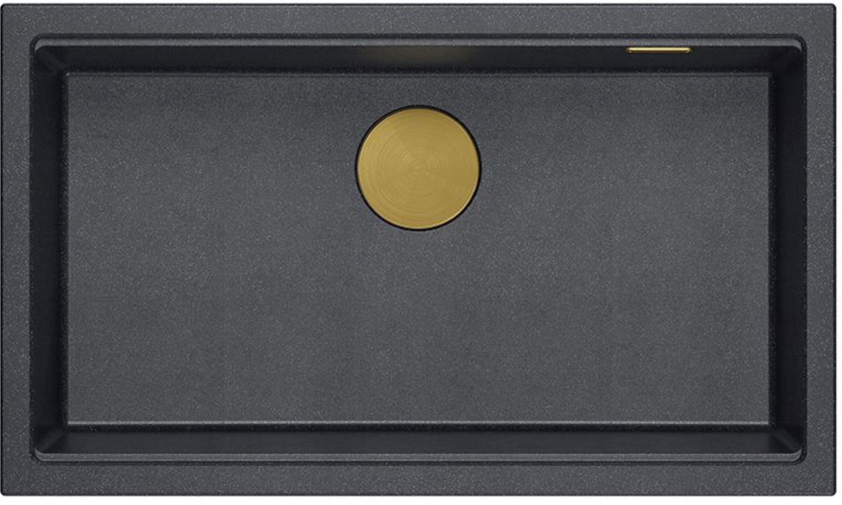 Quadron Logan 110 zlewozmywak 76x45 cm Graniteq czarny/złoty HQD7644U8_PVDG1_U
