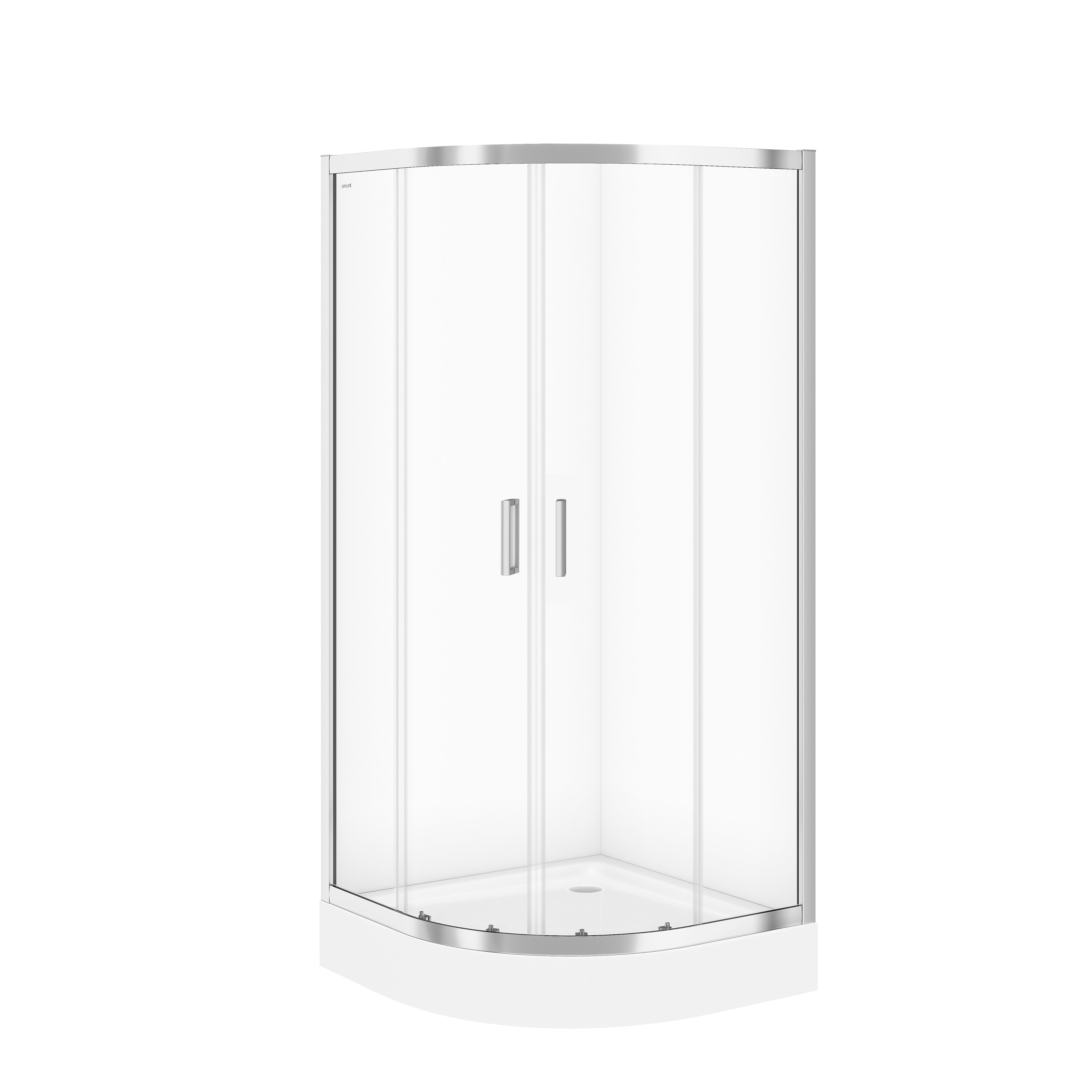 Cersanit Iva kabina z brodzikiem 90x90 cm półokrągła chrom połysk/szkło przezroczyste S601-202 - Wysyłka w 24h