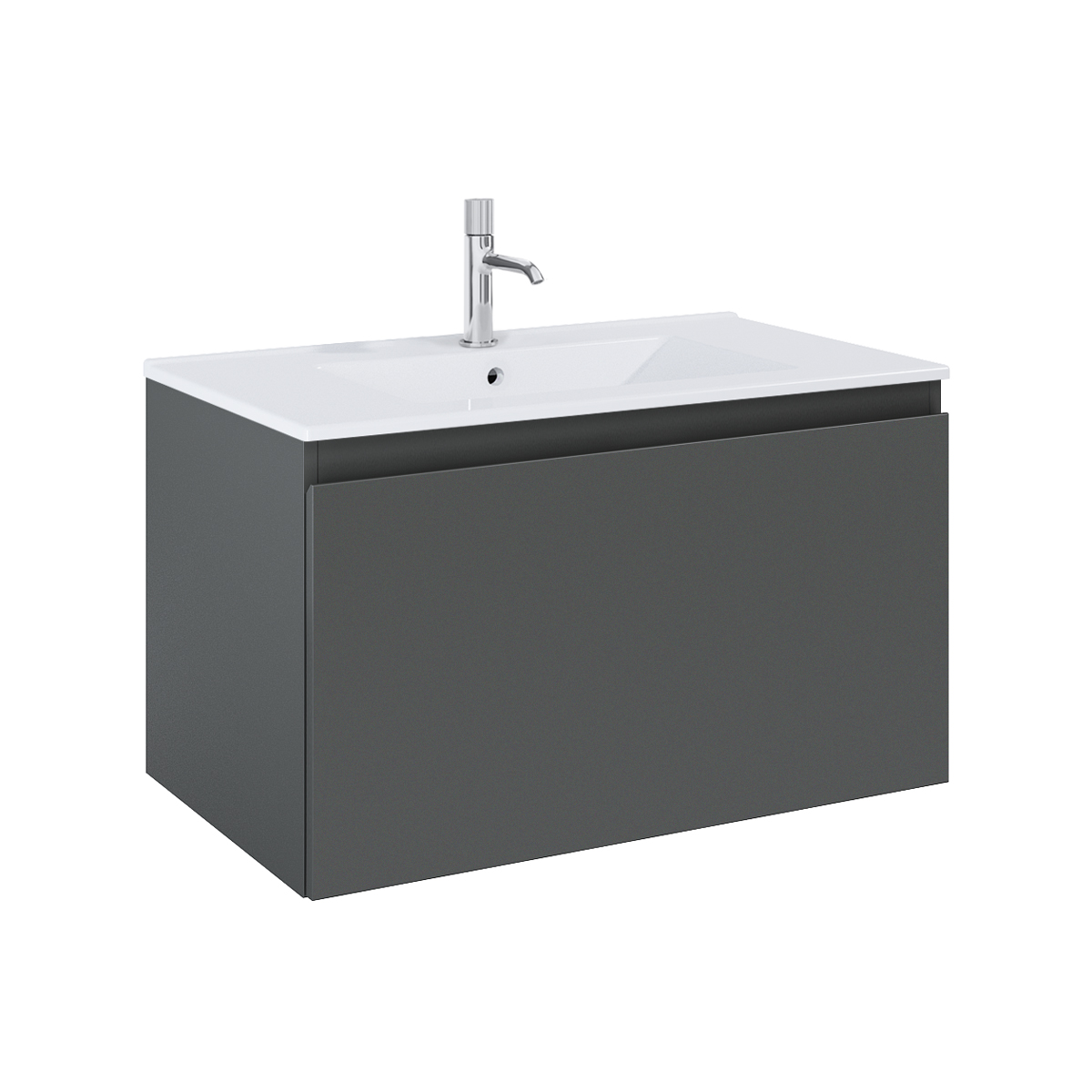 Oltens Vernal umywalka z szafką 80 cm biały/grafit mat 68014400 - Wysyłka w 24h