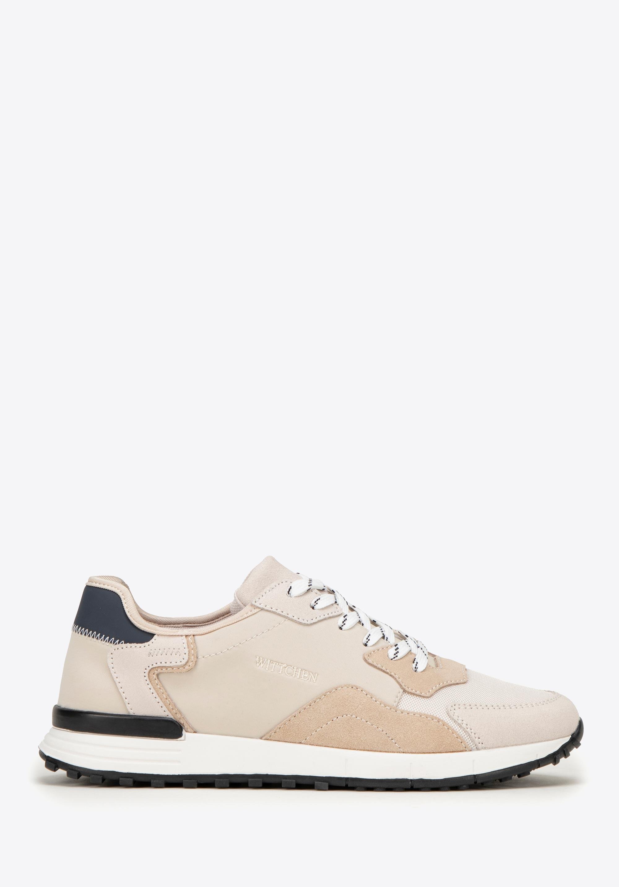 Męskie sneakersy ze skóry zamszowej beżowe