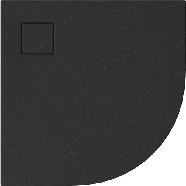 CERSANIT Brodzik półokrągły SET B457 TAKO SLIM 90x4 czarny mat + syfo
