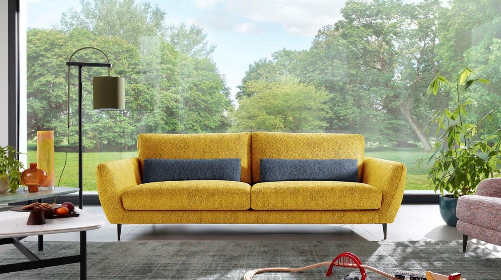 Sofa tapicerowana pomarańczowa Saint Germain średnia