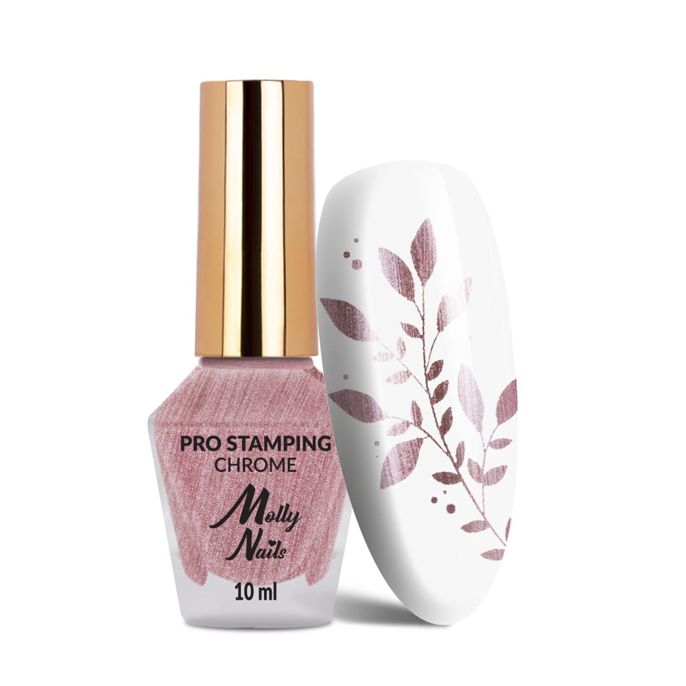 Lakier do stempli i stampingu Molly Nails PRO Stamping Chrome light pink 10ml
