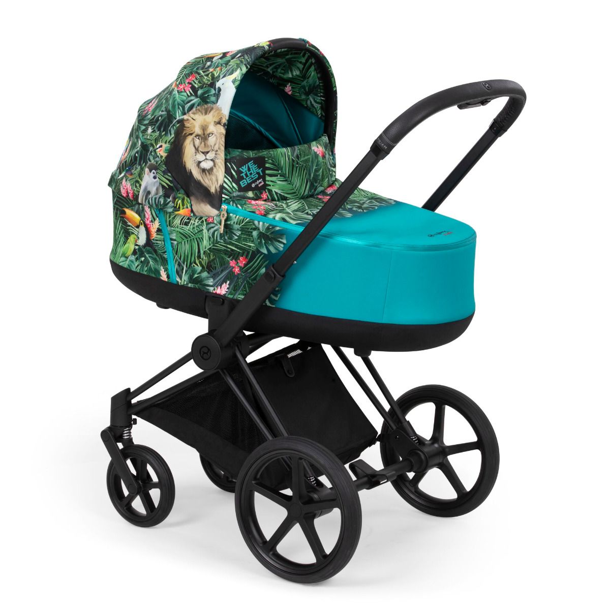 Cybex, Priam 2.0 Fashion Collection - wózek głęboko-spacerowy -Cybex by DJ Khaled-Chrome z brązową rączką