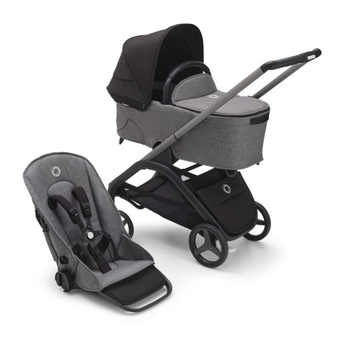 Bugaboo Dragonfly - wózek głęboko-spacerowy 2w1-Graphite-Midnight Black-Grey Melange