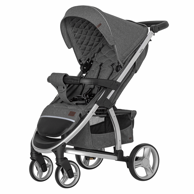 Carrello Vista - dziecięcy wózek spacerowy-Steel Grey