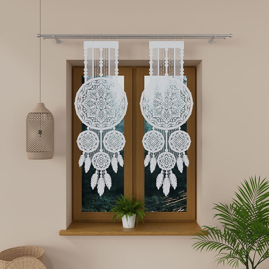 Łapacz snów Lea panel żakardowy 45x130cm / kolor biały, beż, czarny