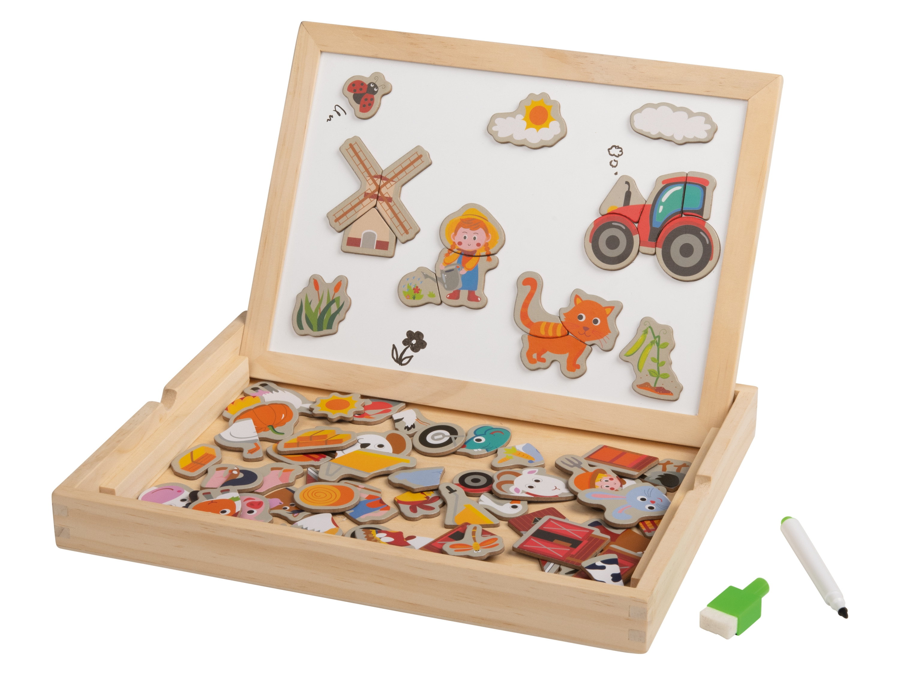 Playtive Puzzle drewniane Pudełko magnetyczne ze zwierzętami
