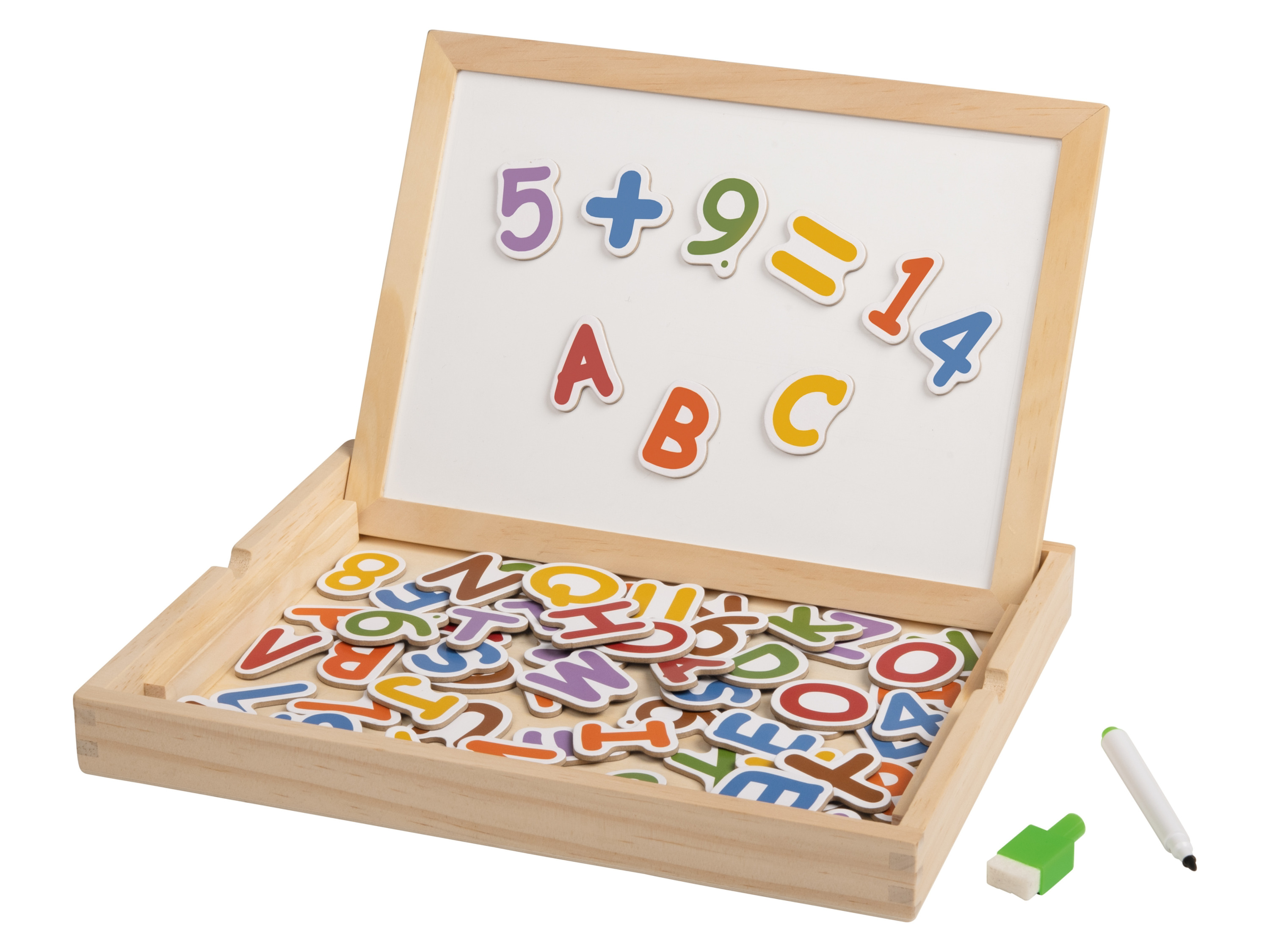Playtive Puzzle drewniane Pudełko magnetyczne litery/liczby