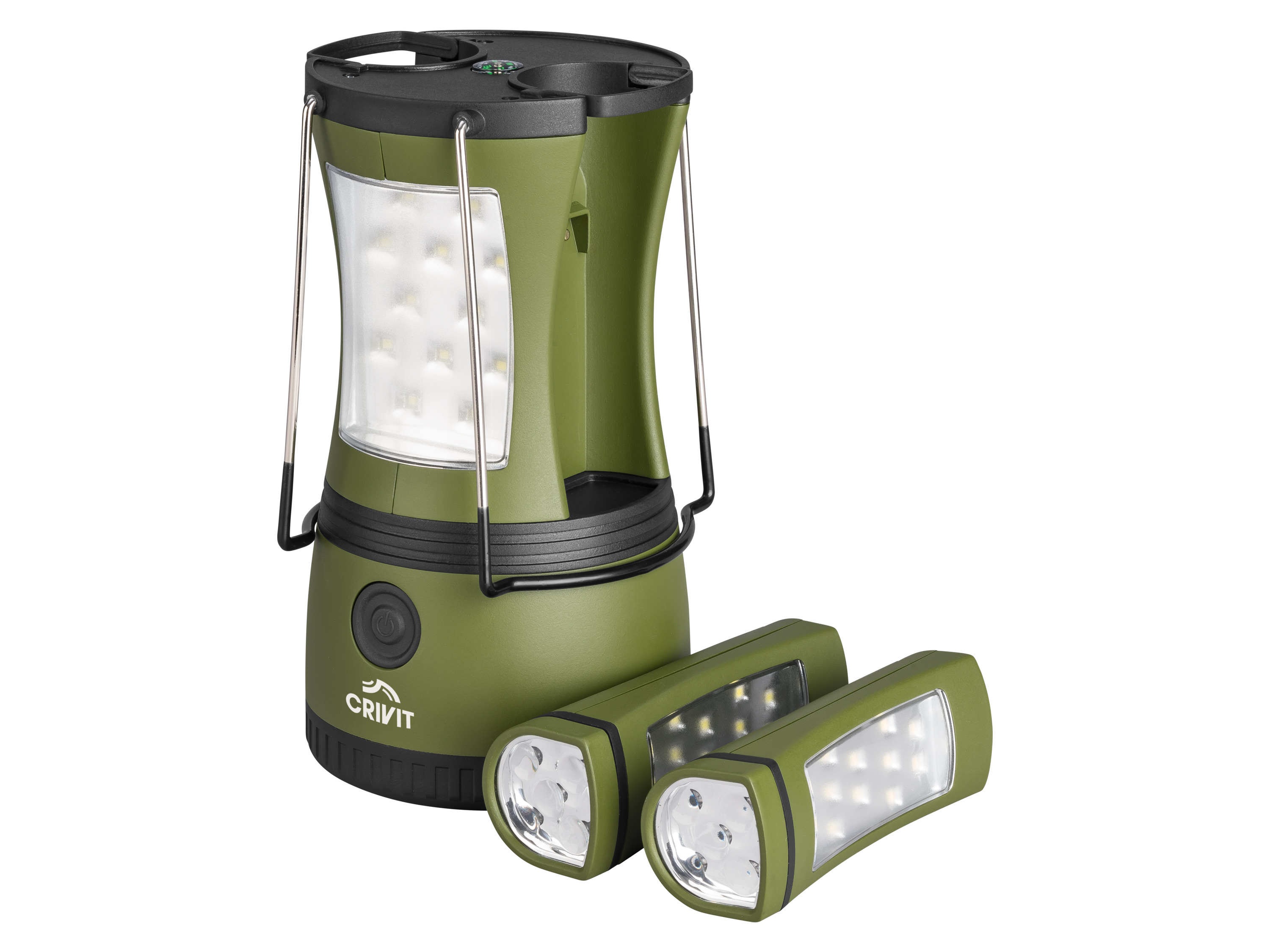 Crivit Lampa kempingowa 2w1 Zielony