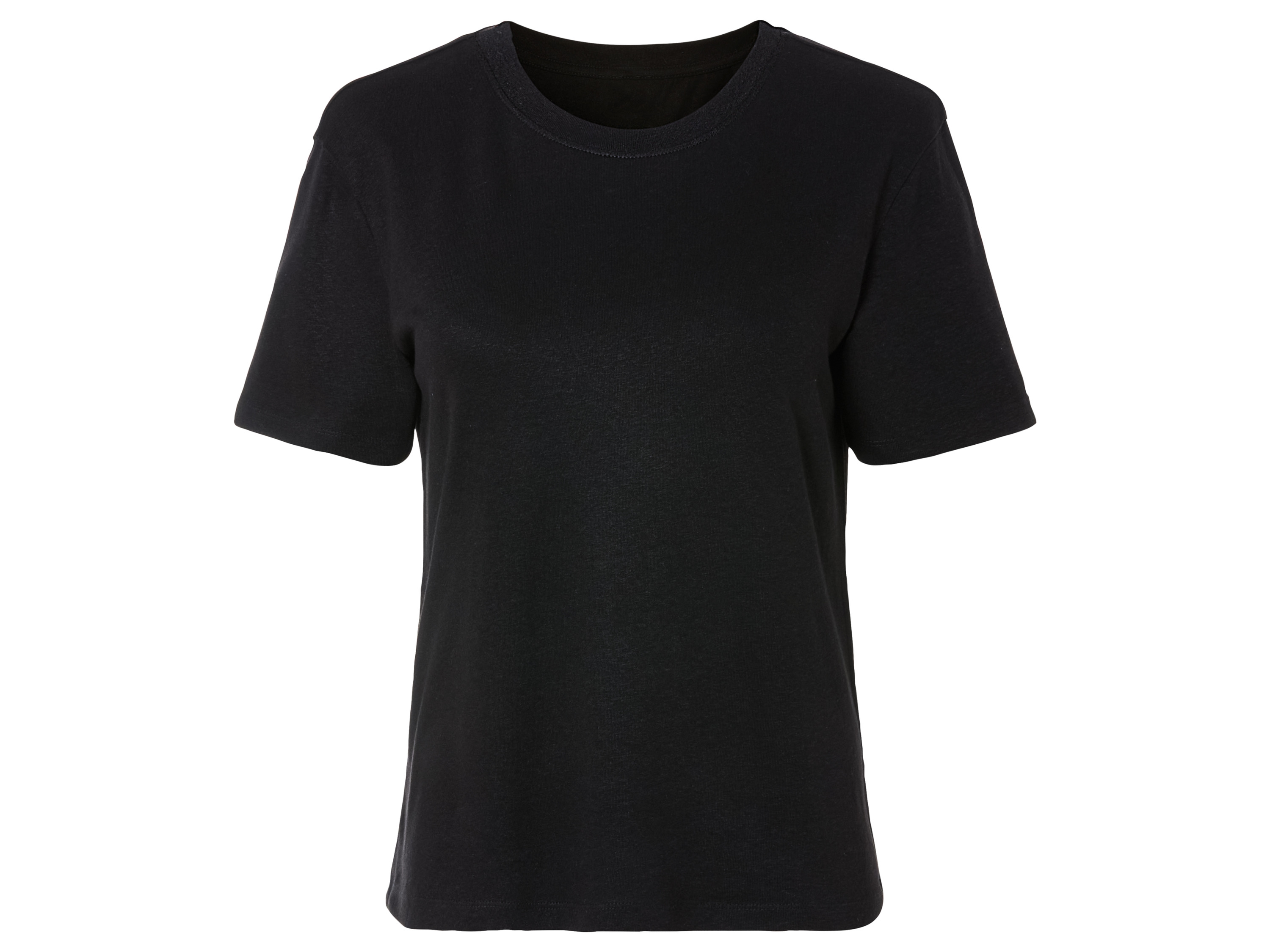 esmara T-shirt damski z wiskozą i lnem Czarny, S36/38