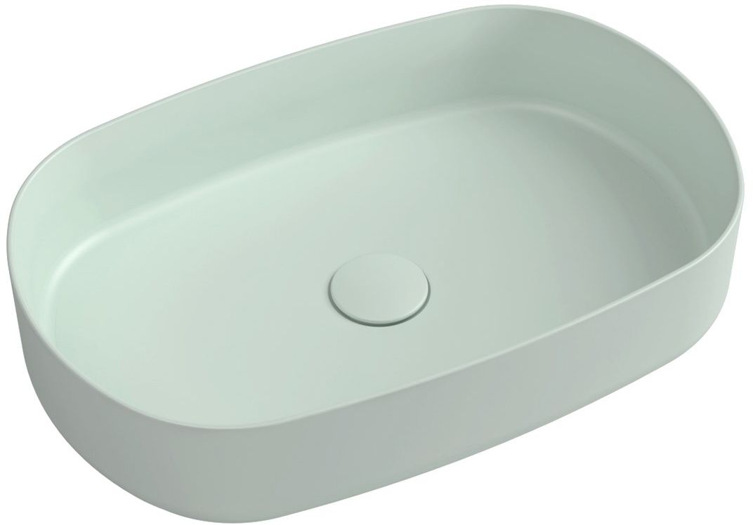 Darmowa Dostawa - Umywalka 55x36 cm owalna nablatowa zielona Isvea Infinity 10NF650552T