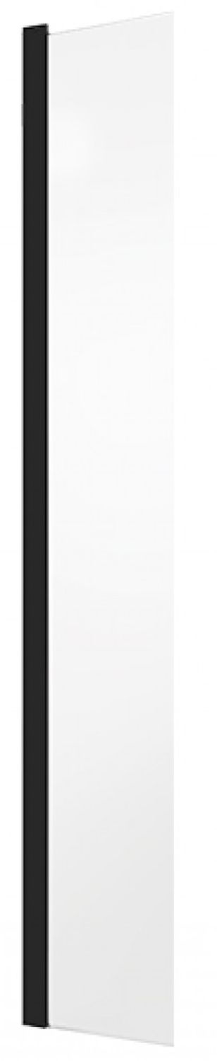 Darmowa Dostawa - Ścianka prysznicowa 30 cm czarny mat/szkło przezroczyste Besco Eco-N Black PEFB30195C