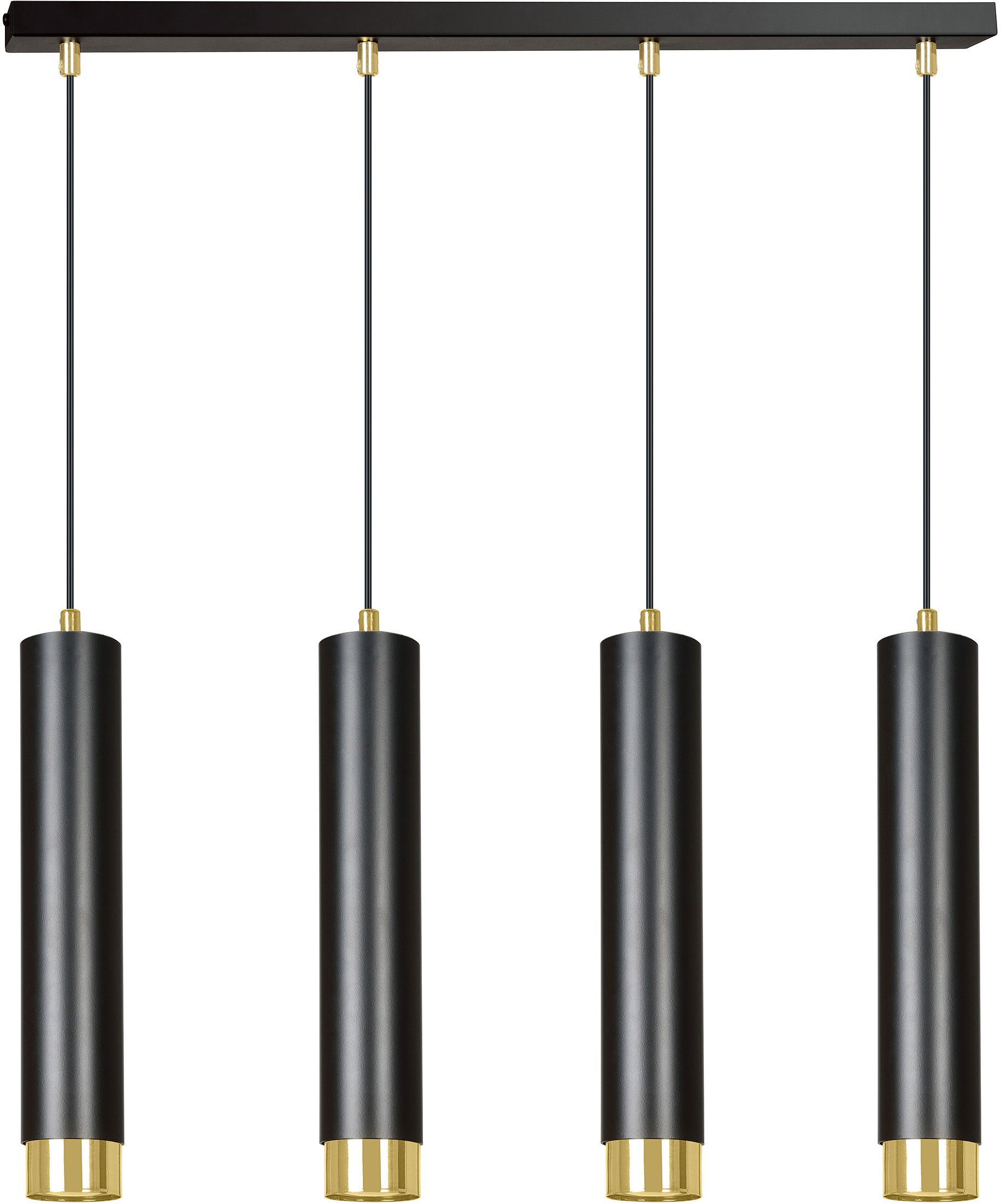 Darmowa Dostawa - Lampa wisząca 4x8 W czarna-złota Emibig Kibo 6444