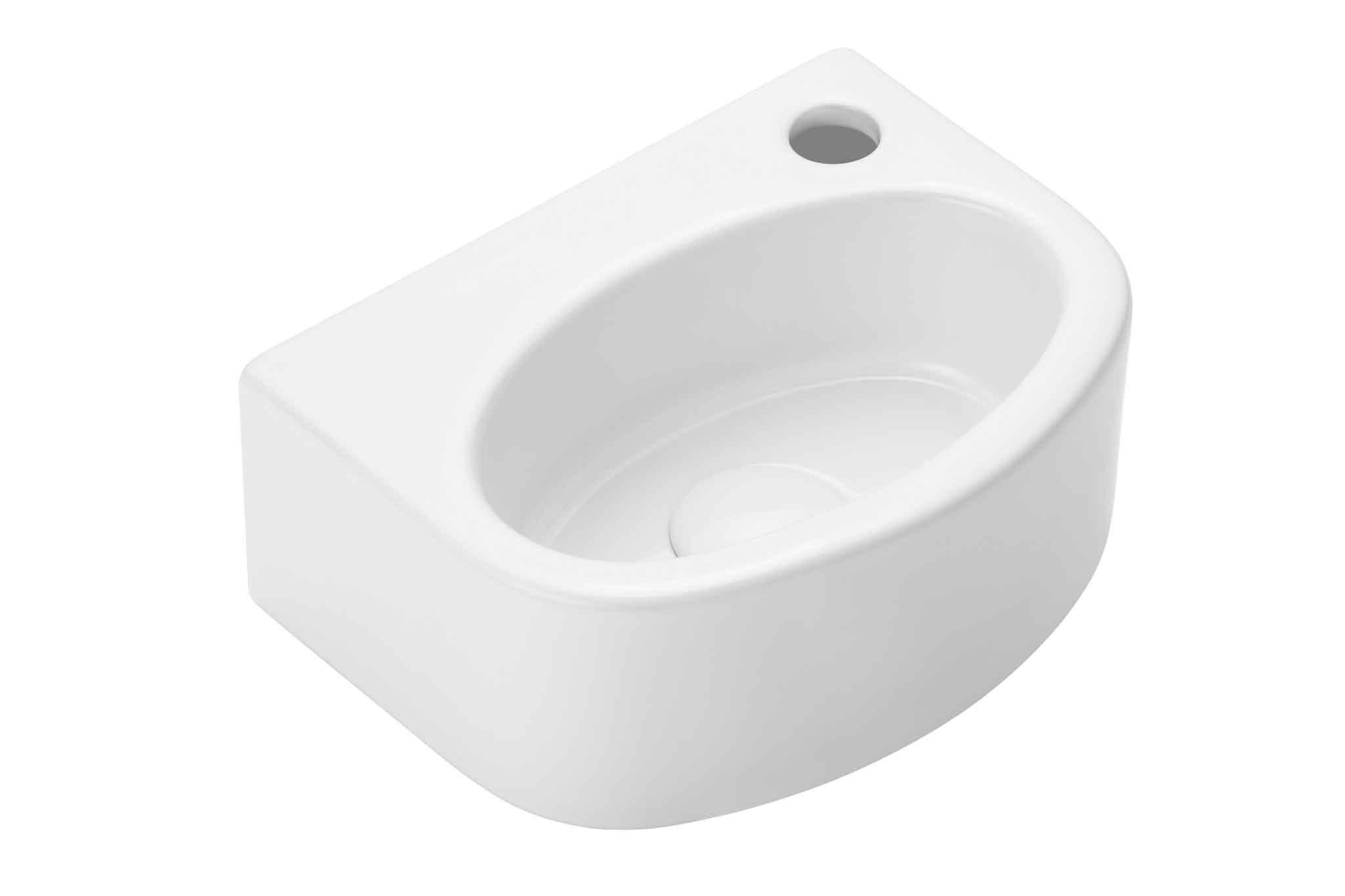 Darmowa Dostawa - Umywalka 31x23.5 cm półokrągła ścienna-nablatowa biała Uptrend Bambino TR41037
